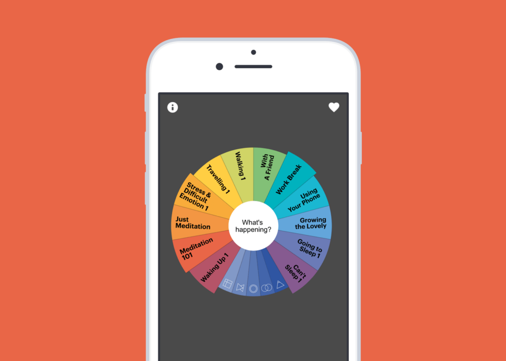 The Buddhify app provides relaxation meditations organized by what you are doing and how you're feeling to help you achieve relaxation.