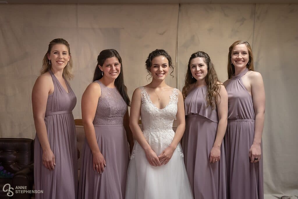 The bride's wedding attendants. 