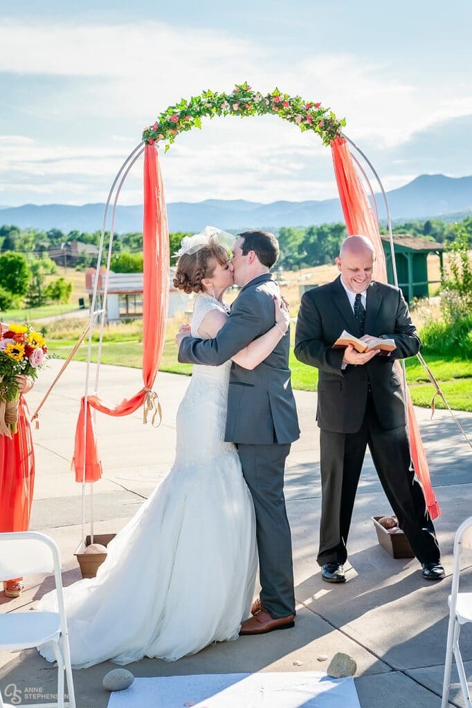 The kiss under the arbor at the Lakewood Heritage Center, Lakewood, Colorado.