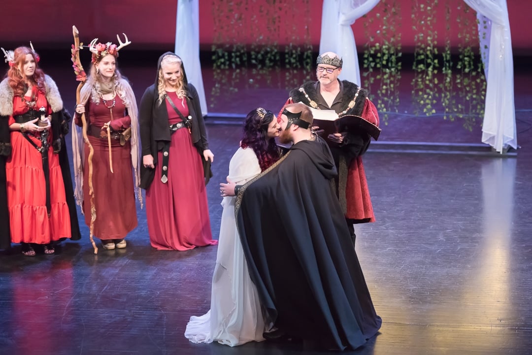 This Dungeons and Dragons themed wedding ceremony ended with a kiss.