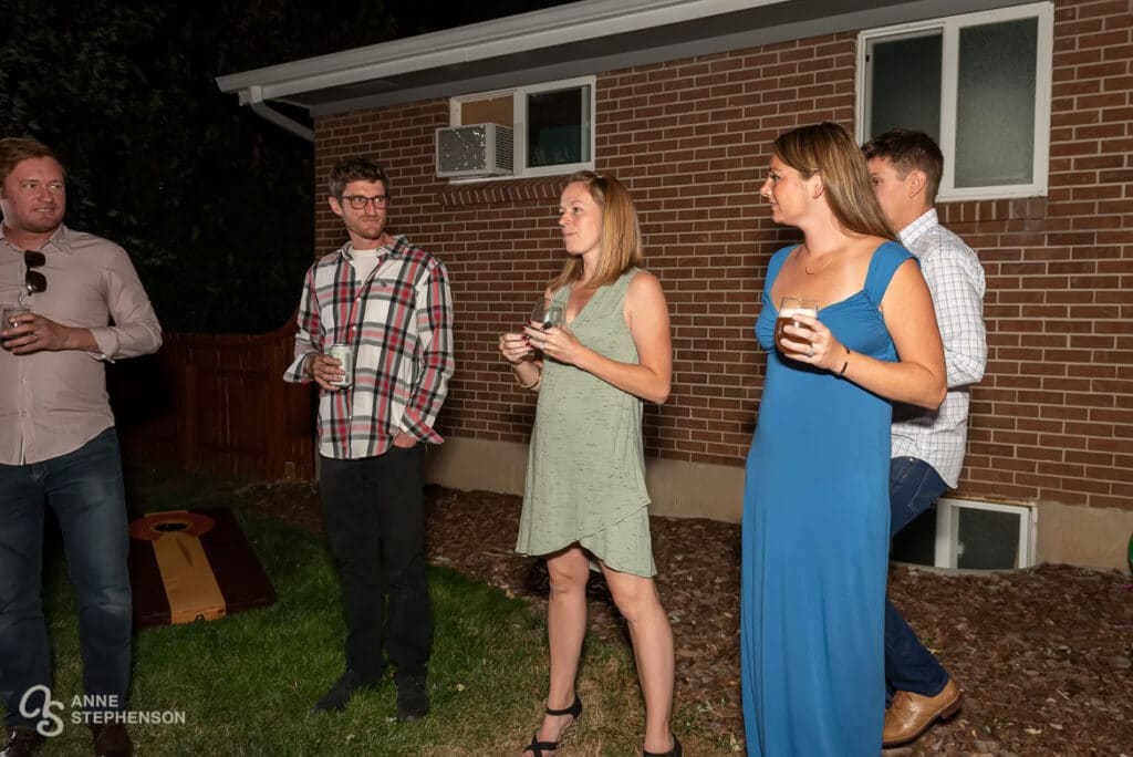 The hostess begins the toasts