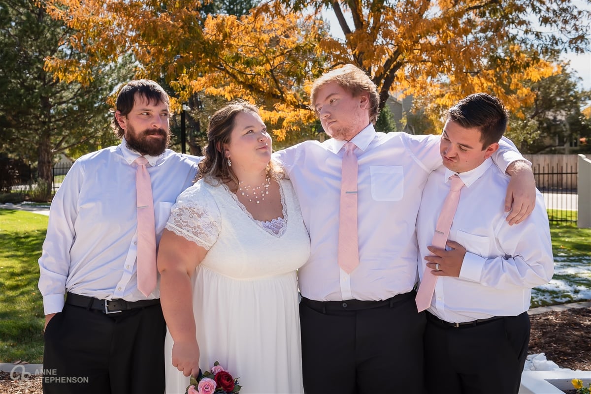 The bride and her three brothers.