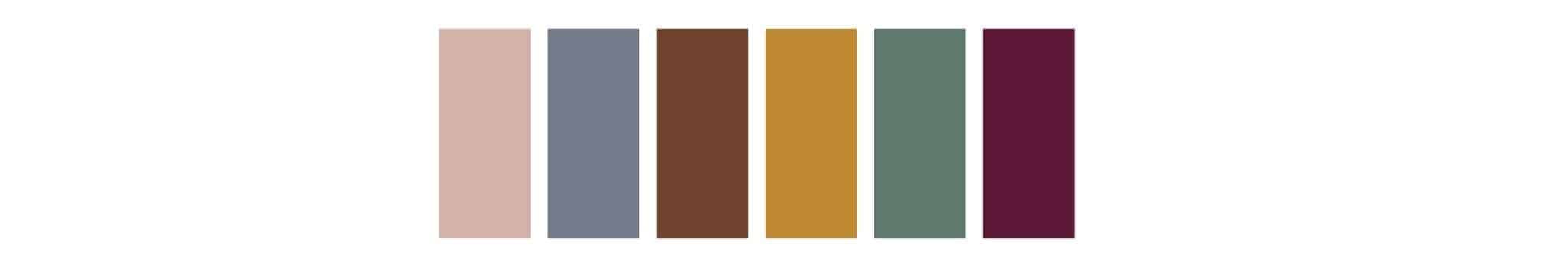 A palette of popular fall colors for 2022.