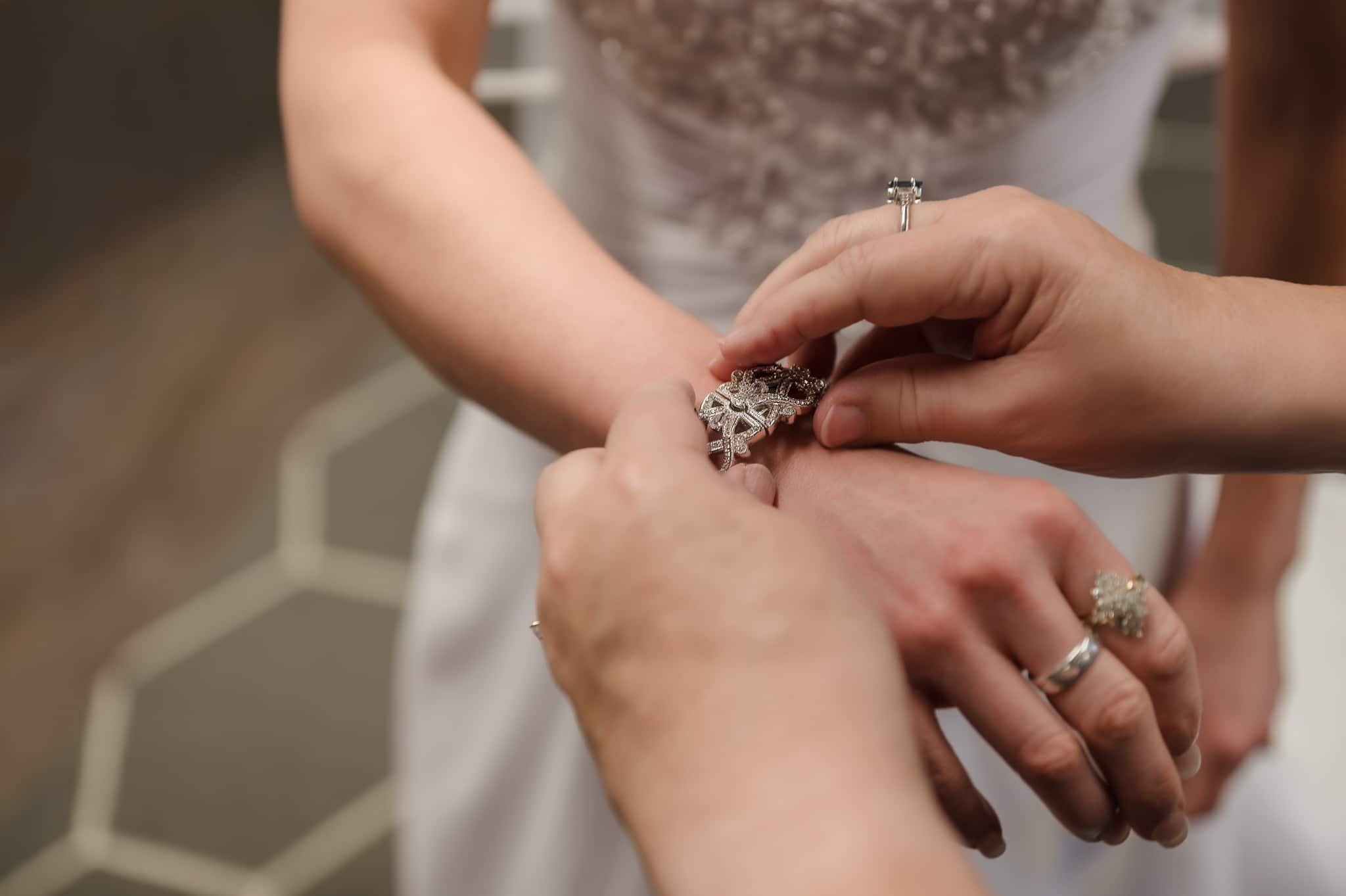 Ways to honor your mom at your wedding include borrowing heirloom bracelets like this one.