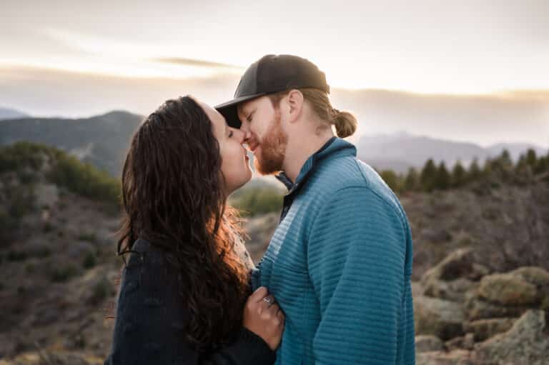 Best winter engagement photos at Mount Falcon.